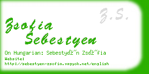 zsofia sebestyen business card